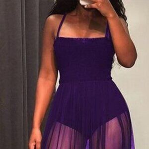 Sexy mesh dress with unitard